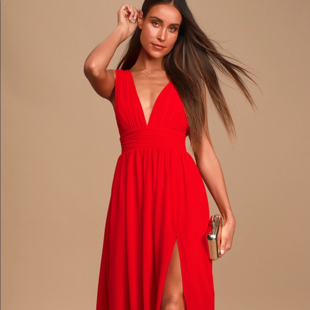 Lulus Heavenly Hues Red Maxi Dress XL